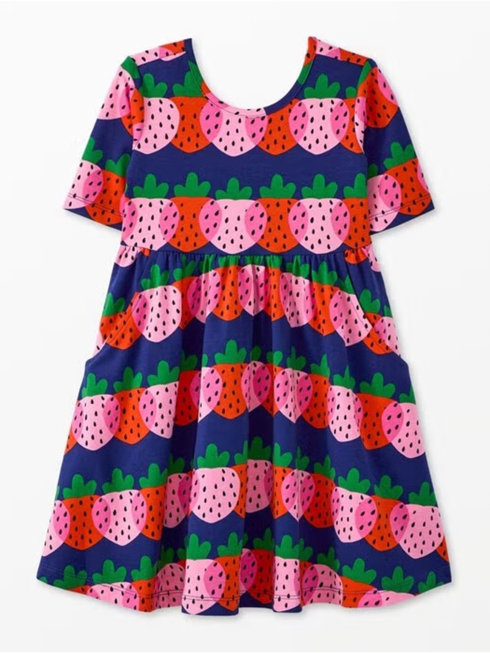 Hanna Andersson Print Skater Dress with Pockets Size 6-7 (120 cm)
